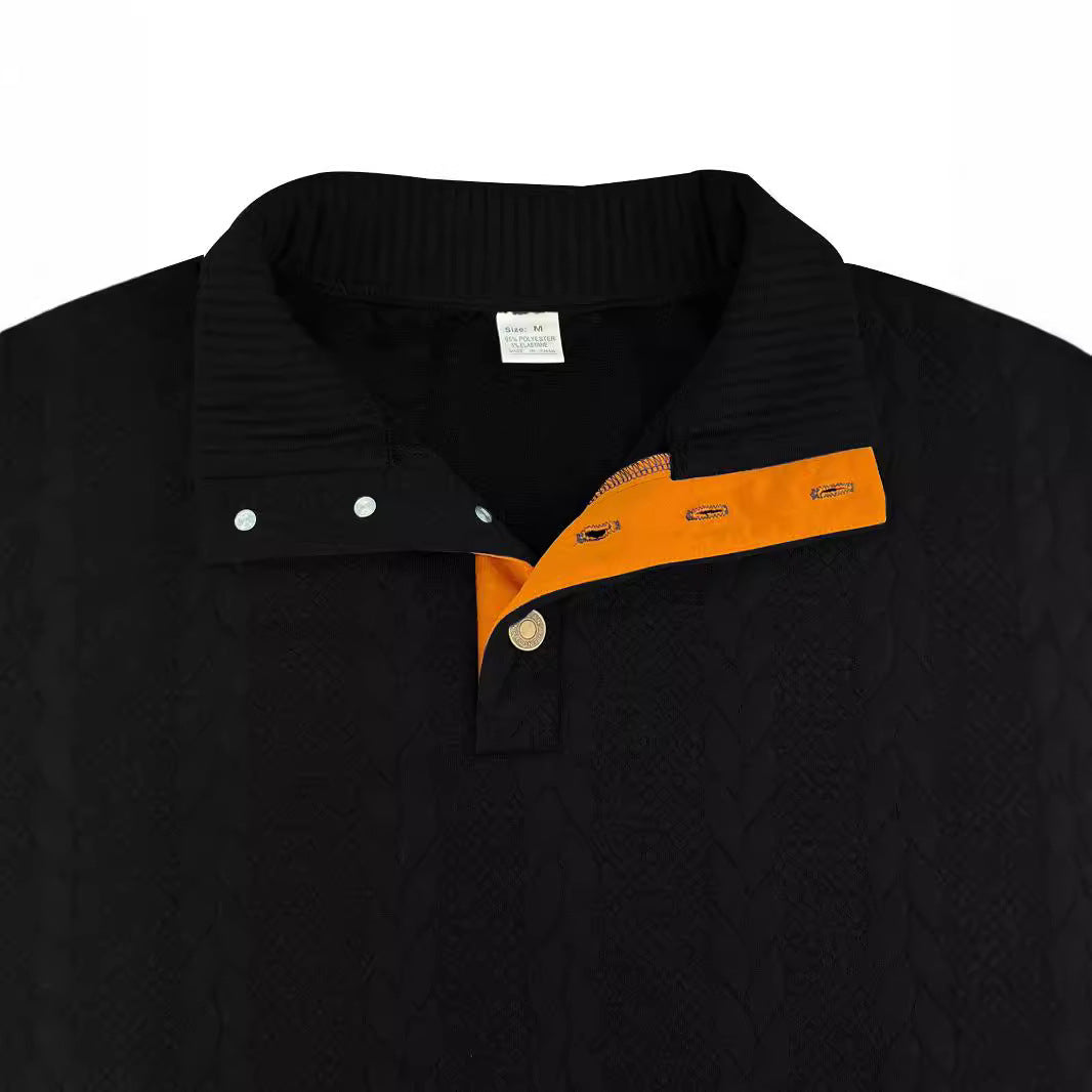 Herren Pullover mit strukturierter Oberfläche und modischen Lederakzenten Aliams