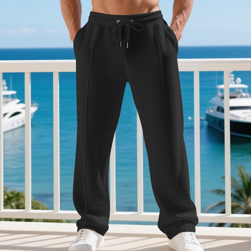 Herren Sportliche Freizeithose mit elastischem Bund und strukturiertem Gewebe Aliams