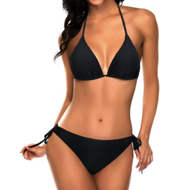 Damen Triangel-Bikini-Set mit Verstellbaren Trägern und Minimalistischem Design Aliams