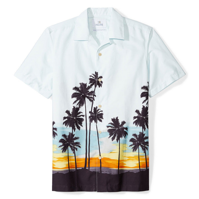 Herren Kurzarm-Hemd im modernen Hawaii-Design mit floralem Muster und hochwertigem Stoff Aliams