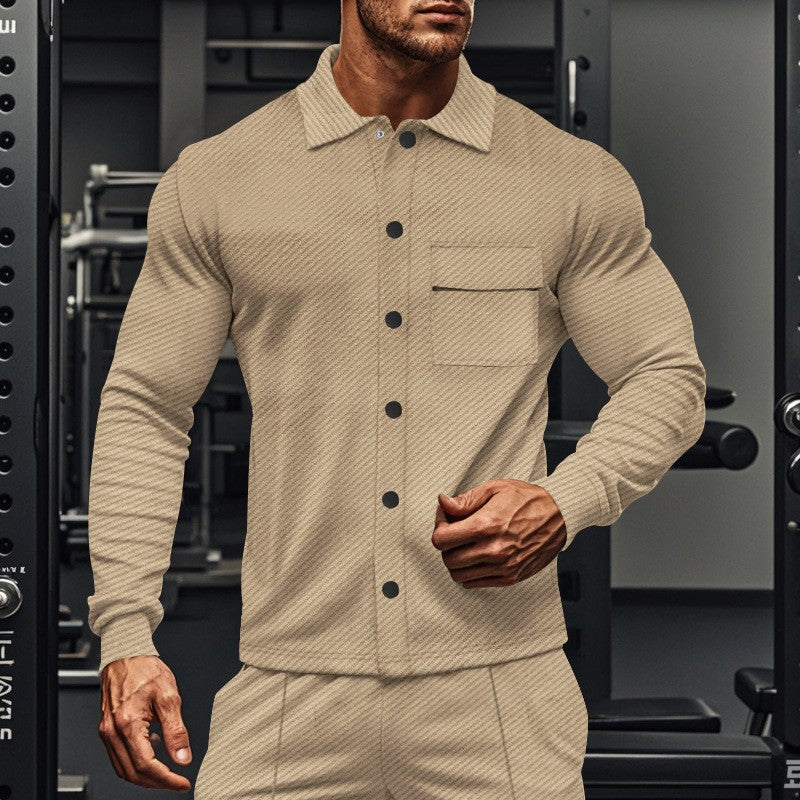 Herren Herren Langarmhemd im modernen Design mit Brusttasche Aliams