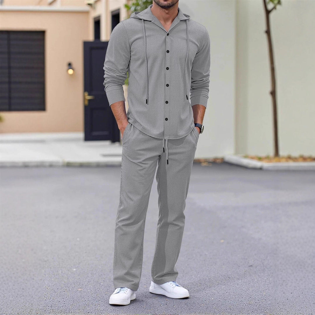 Herren sportliches Oberteil mit durchgehendem Reißverschluss und leichter Jogginghose Aliams