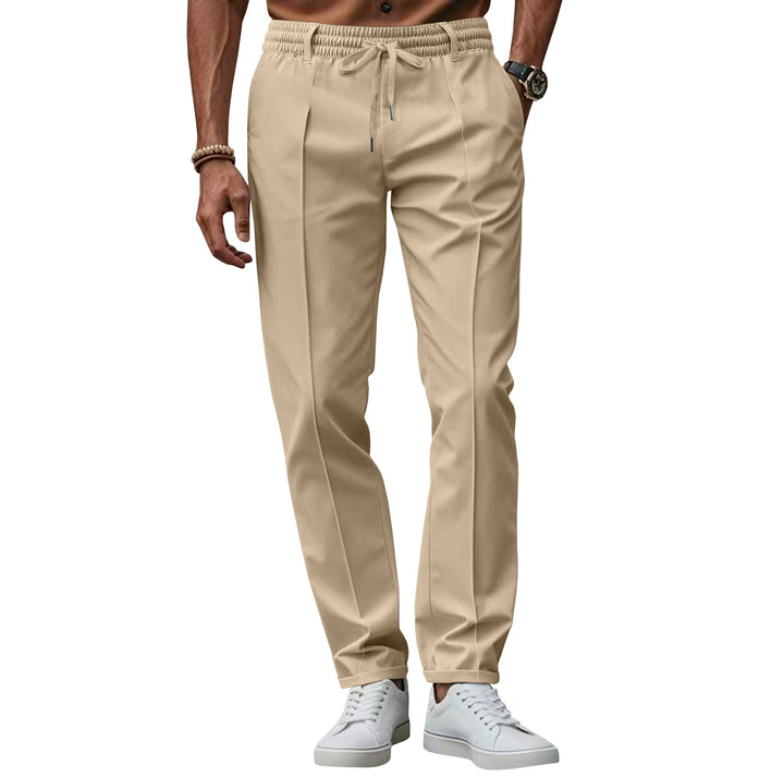 Herren elegante Chinohose mit dehnbarem Bund und seitlichen Taschen Aliams