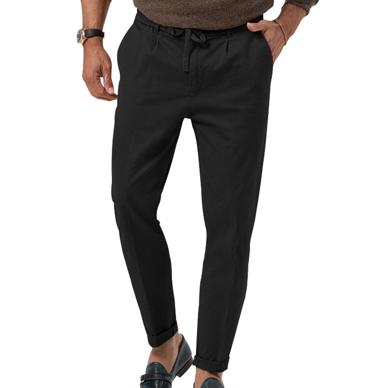 Herren elegante Chino-Hose mit verstellbarem Bund und praktischen Seitentaschen Aliams