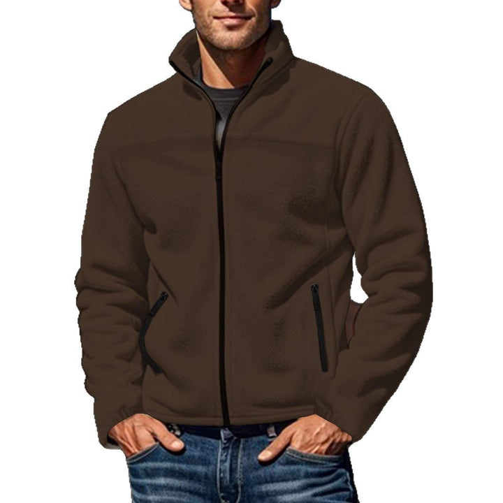 Herren Fleecejacke mit hochschließendem Kragen und praktischen Seitentaschen Aliams