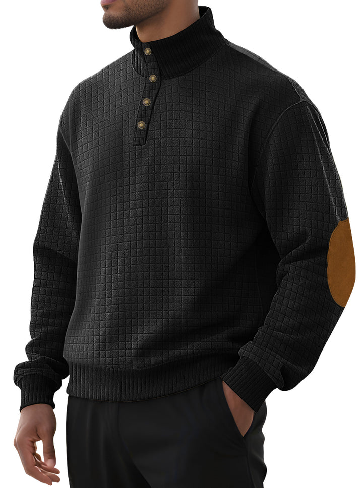 Herren Pullover mit strukturiertem Design und Knopfleiste Aliams