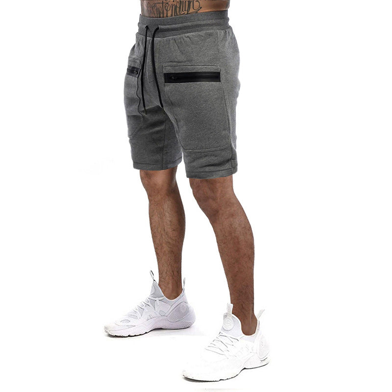 Herren Sportliche Shorts mit verstellbarem Bund und seitlichen Reißverschlusstaschen Aliams