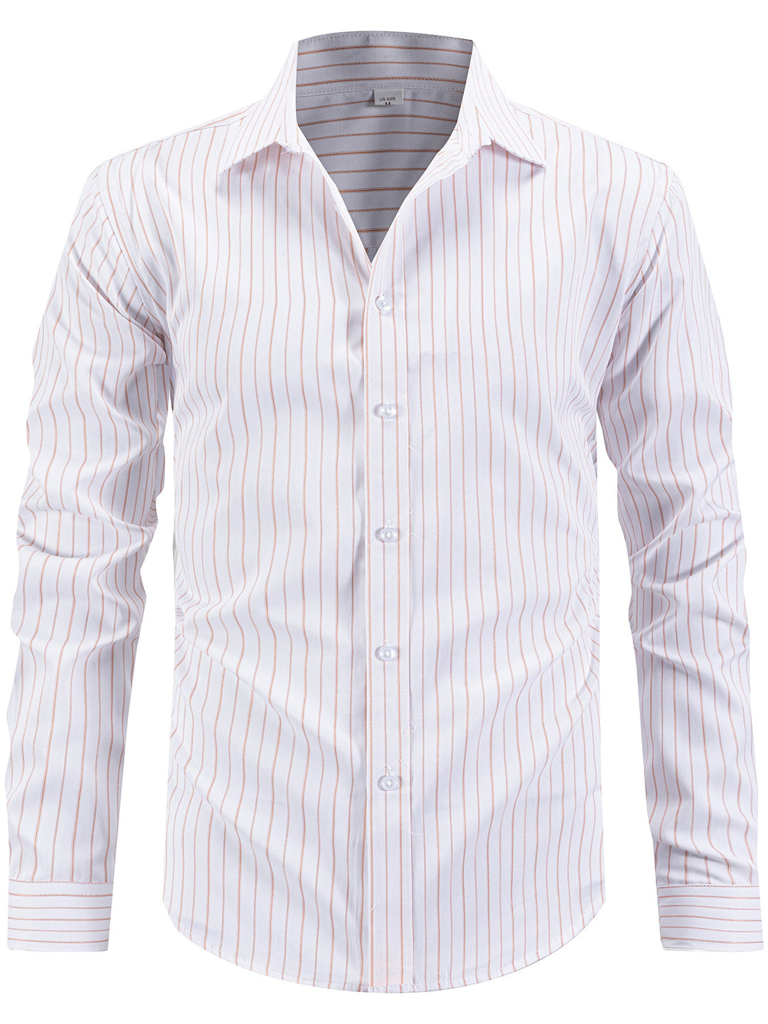 Herren elegantes gestreiftes Langarmhemd Aliams