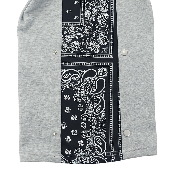 Herren Freizeithose mit kontrastierenden Bandana-Details und Druckknopfleiste Aliams