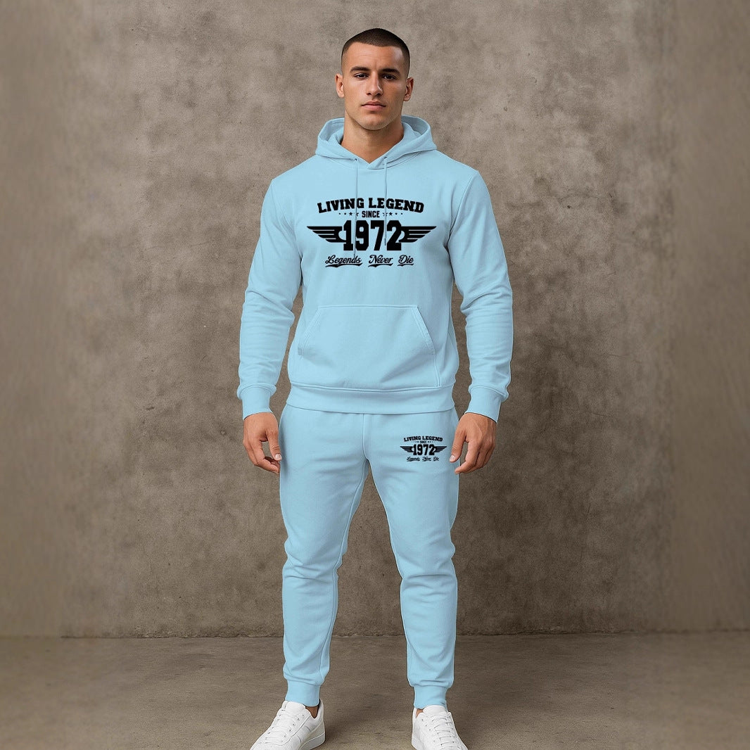 Herren Hoodie und Jogginghose Set mit modernem Druck Aliams