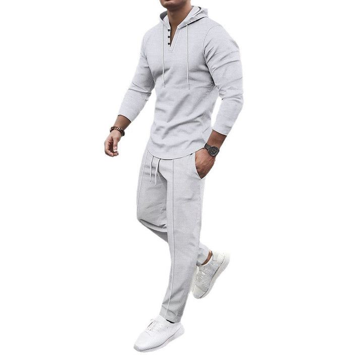 Herren Sportliches Zweiteiler Set mit atmungsaktivem Kapuzenoberteil und schlanker Jogginghose Aliams