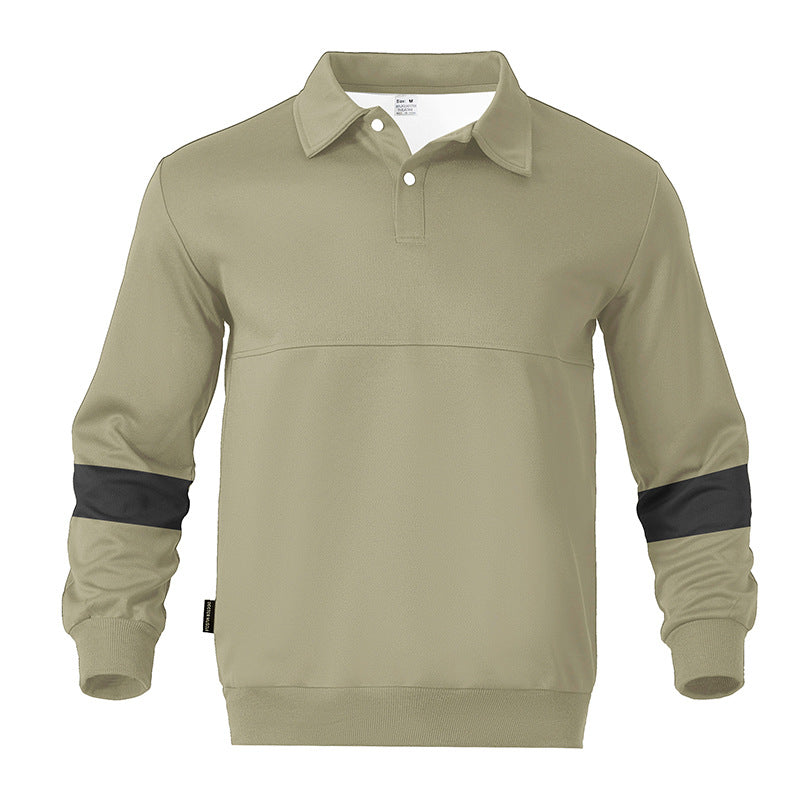 Herren sportlicher Langarm-Polo mit modernem Design und Kontrastärmel Aliams