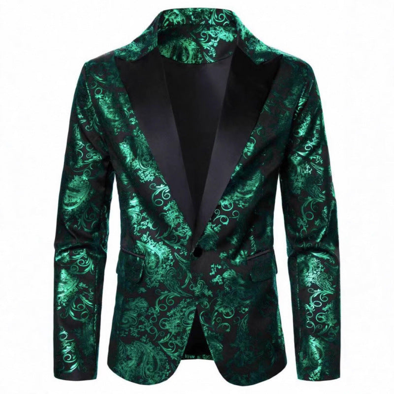 Herren Eleganter Smokingblazer mit floralem Jacquard-Muster Aliams