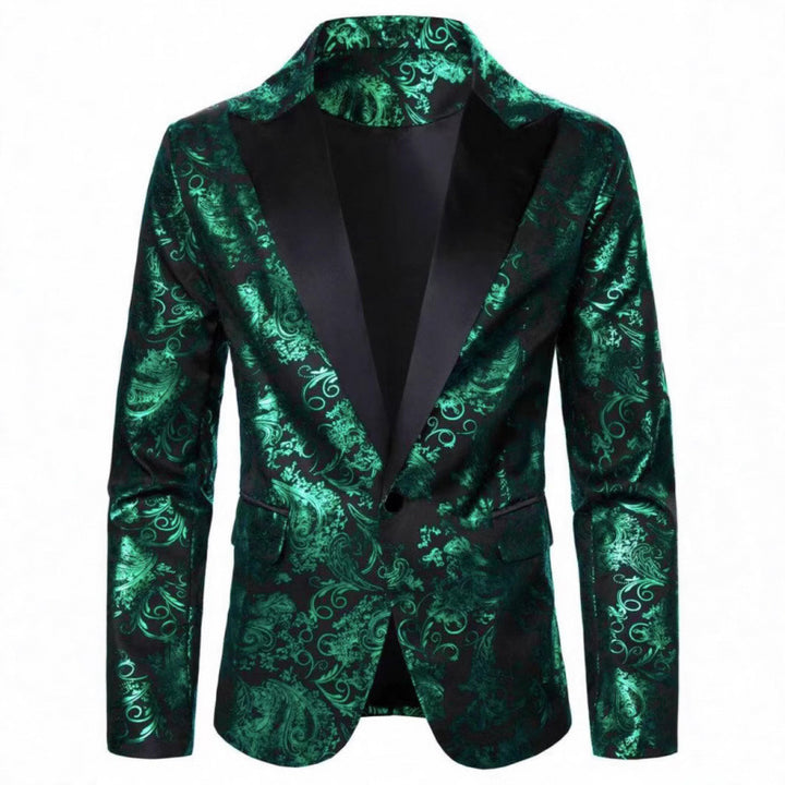 Herren Eleganter Smokingblazer mit floralem Jacquard-Muster Aliams