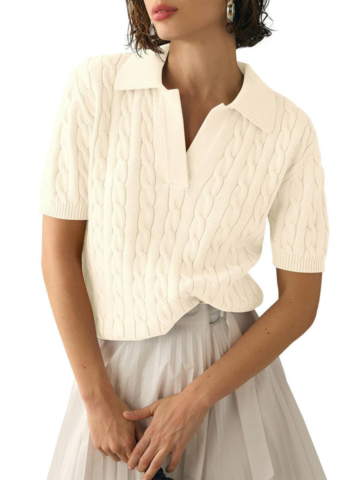 Aliams | Polo-Kragen Twist Strickpullover