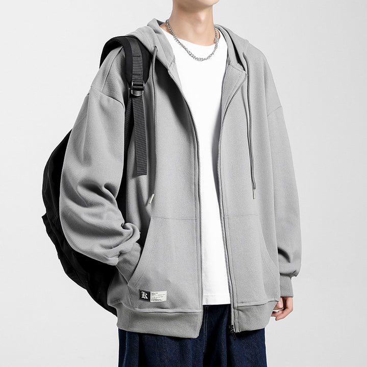 Herren bequeme Zip-Hoodiejacke mit oversized Schnitt Aliams