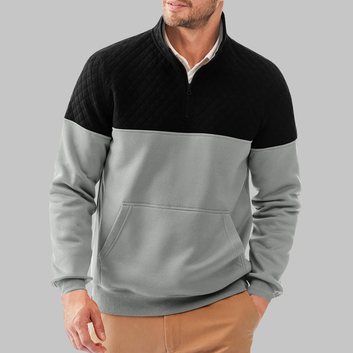 Herren Sportiver Pullover mit Stehkragen und Taschen Aliams