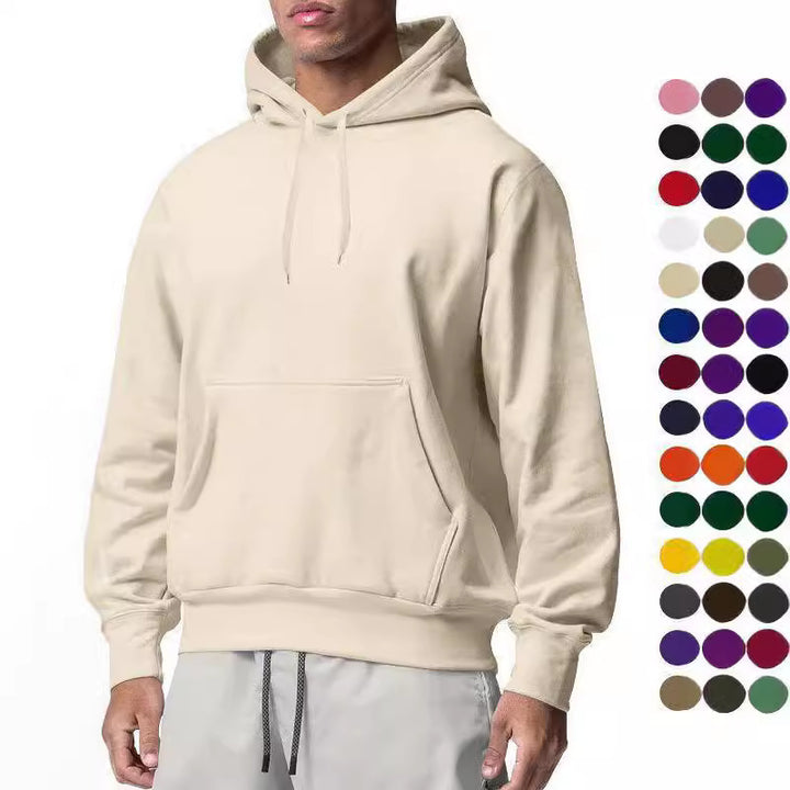 Herren klassischer Kapuzenpullover mit Kängurutasche und atmungsaktivem Material Aliams