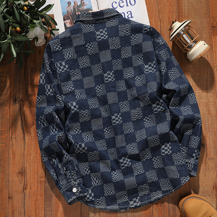 Herren Karomuster Hemdjacke Aliams