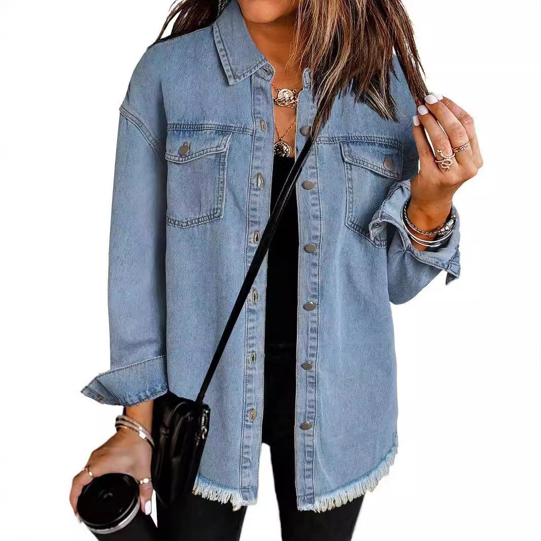 Femme Destroyed Denim Westernjacke Aliams