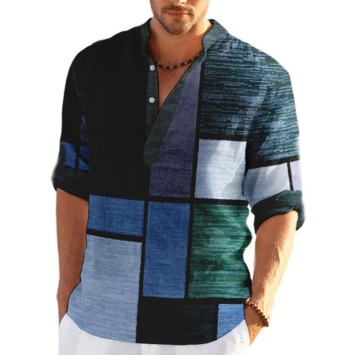 Herren Kurzarm-Hemd mit kreativem Karomuster Aliams