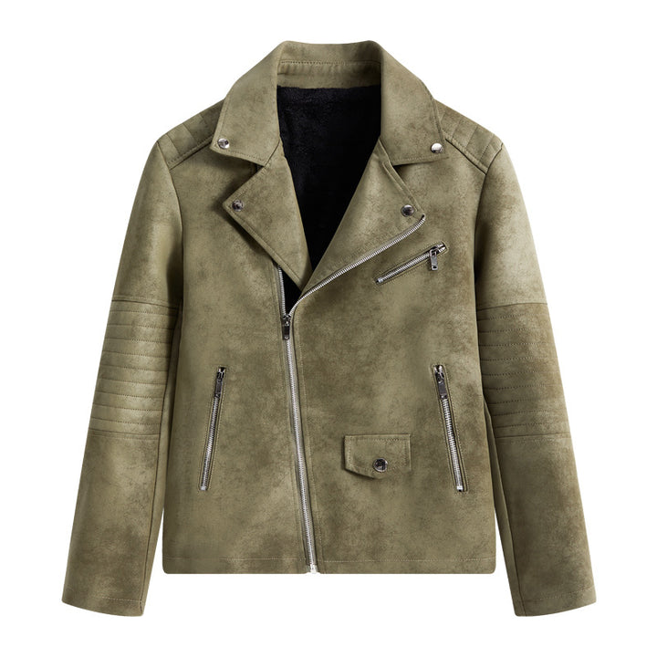 Herren Kunstleder Bikerjacke mit praktischen Reißverschlusstaschen und stylischem Design Aliams