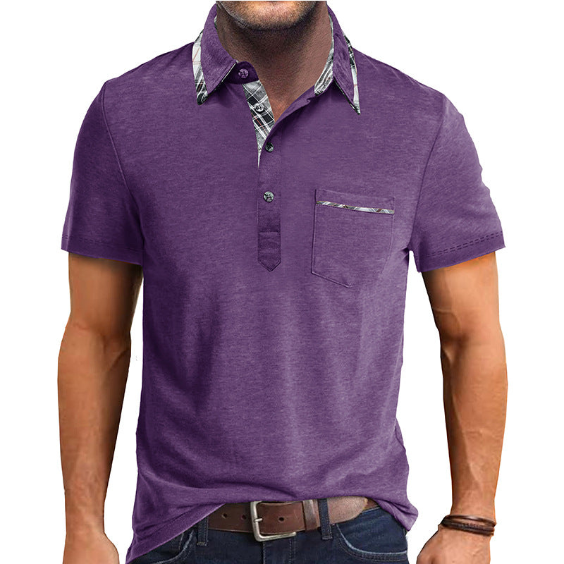 Herren elegantes Poloshirt mit modernem Kragen und kontrastierendem Design Aliams