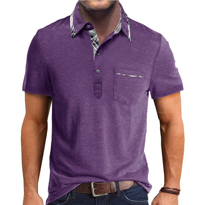 Herren elegantes Poloshirt mit modernem Kragen und kontrastierendem Design Aliams