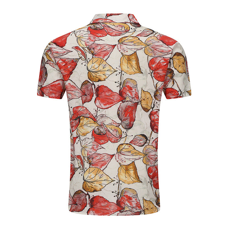 Herren Kurzarm-Hemd mit floralem Design und modischen Details Aliams