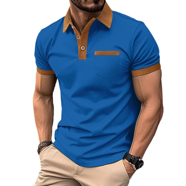 Herren Poloshirt mit modernem Kontrastkragen und funktionalem Brusttasche Aliams