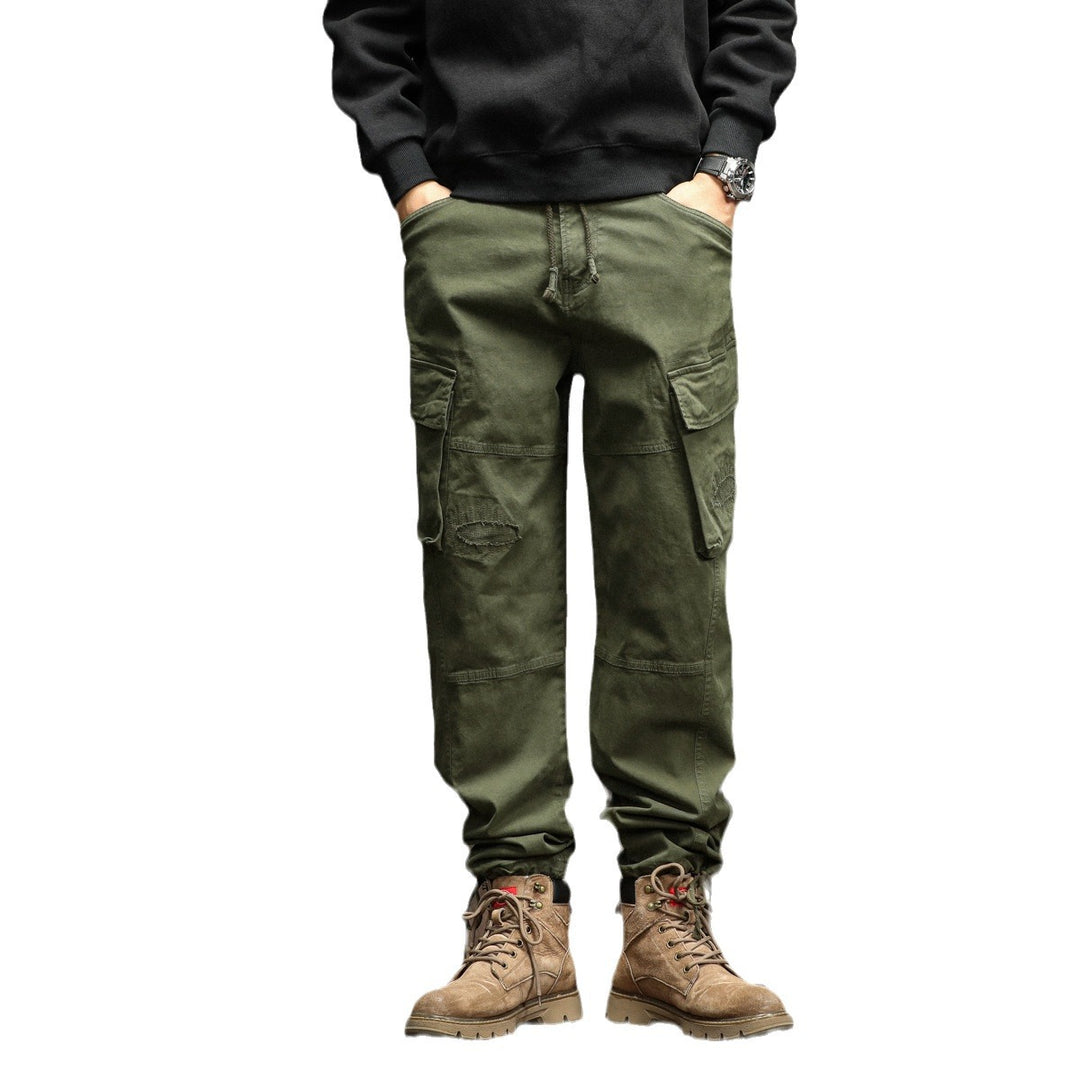 Herren Cargo-Hose mit verstellbarem Bund und multifunktionalen Taschen Aliams