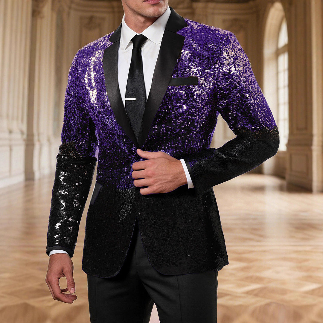 Herren eleganter Pailletten-Anzugblazer mit luxuriösen Akzenten Aliams