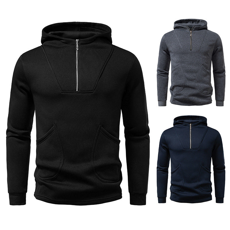 Herren Kapuzenpullover mit modernem Zipper und praktischen Taschen Aliams