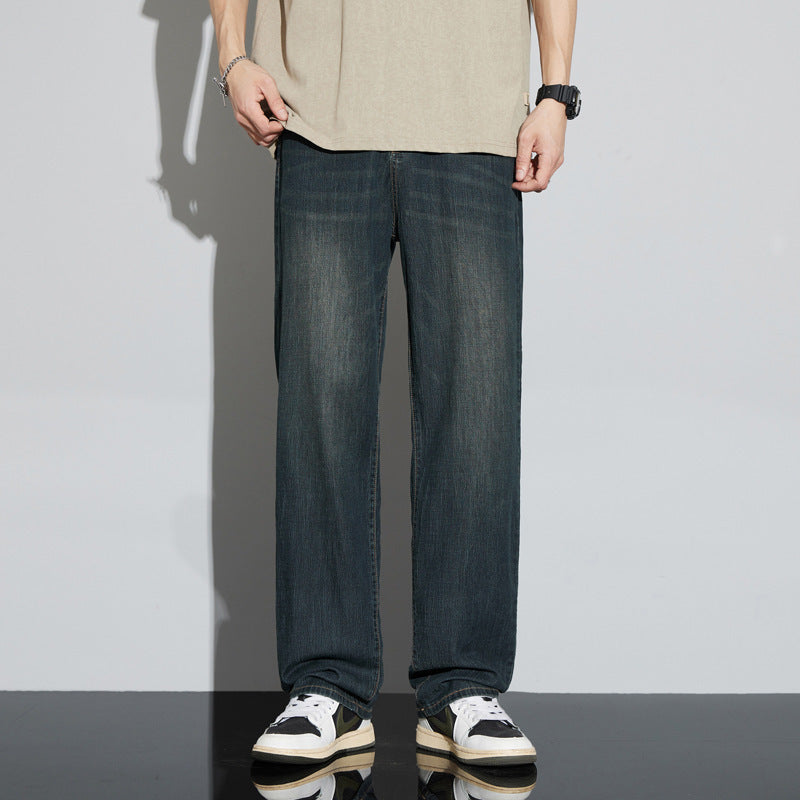 Herren lässige weite Jeanshose im modernen Schnitt Aliams