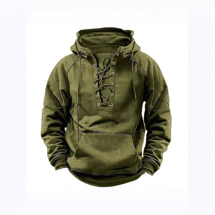Herren Kapuzenpullover mit innovativem Schnürdesign und weichem Innenfutter Aliams