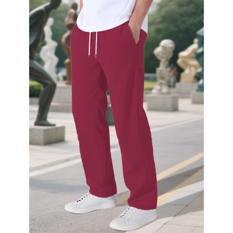 Herren Bequeme Freizeithose mit verstellbarem Bund und seitlichen Taschen Aliams