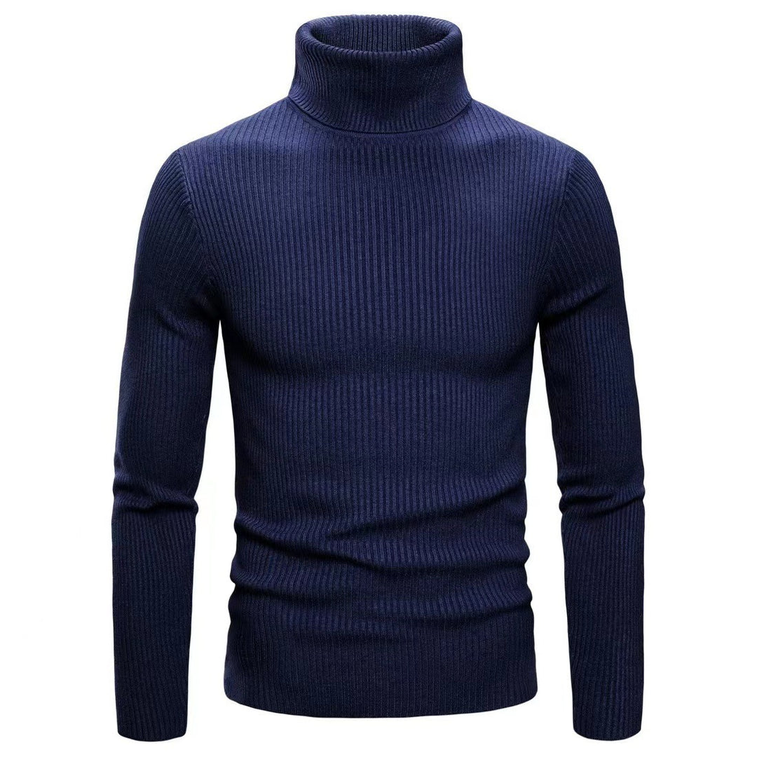 Herren Hochwertiger Rollkragenpullover aus feiner Rippstruktur Aliams
