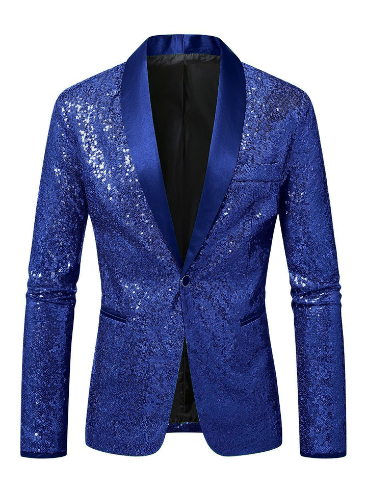Herren Funkelnder Paillettenblazer mit modernem Schnitt Aliams