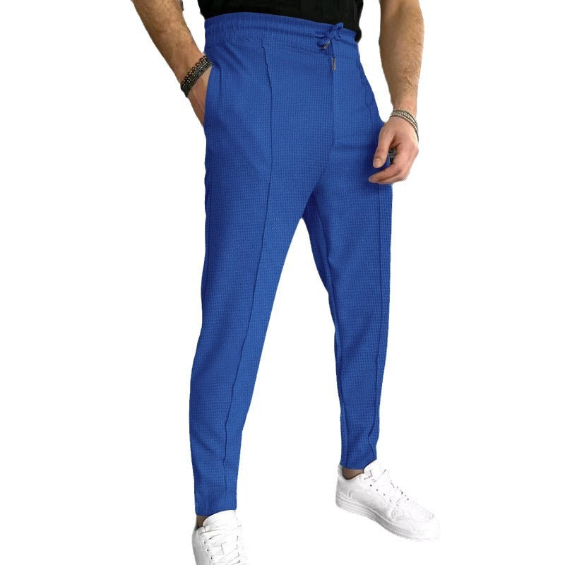 Herren Sportliche Chino-Hosen mit elastischem Bund und seitlichen Taschen Aliams