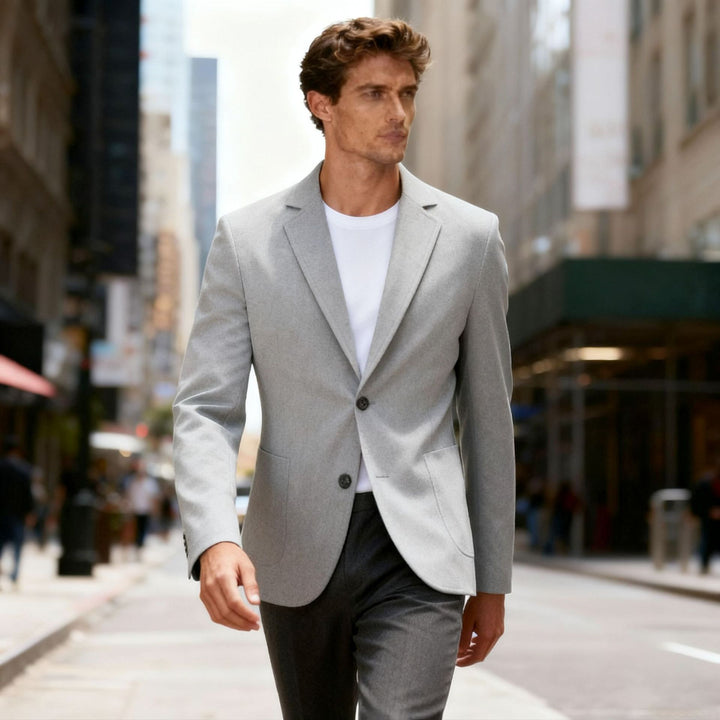 Herren stilvoller Regular-Fit Blazer mit zwei Knöpfen und Taschen Aliams