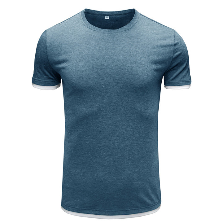 Herren Basic T-Shirt mit kontrastierenden Ärmeln Aliams