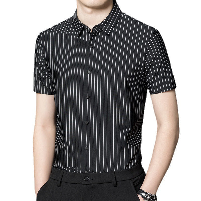 Herren Kurzarmhemd mit eleganten Streifen Aliams