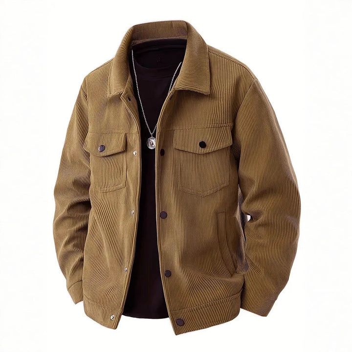Herren strukturiertes Oberteiljacke mit praktischen Taschen Aliams