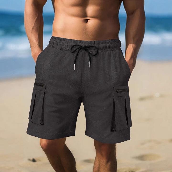 Herren Cargo-Shorts mit praktischen Reißverschlusstaschen und elastischem Bund Aliams