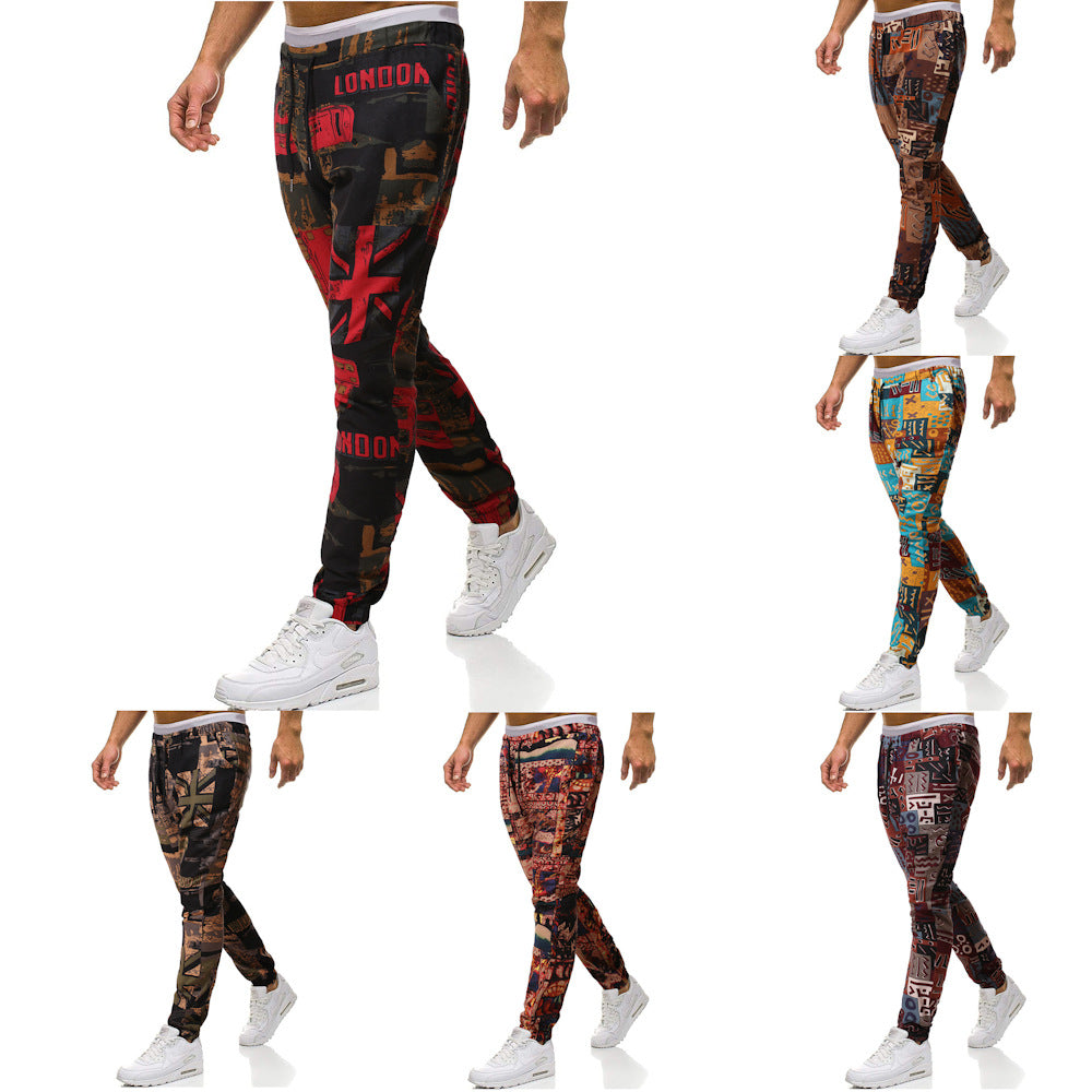 Herren Cargohose mit urbanem Print und elastischem Bund Aliams