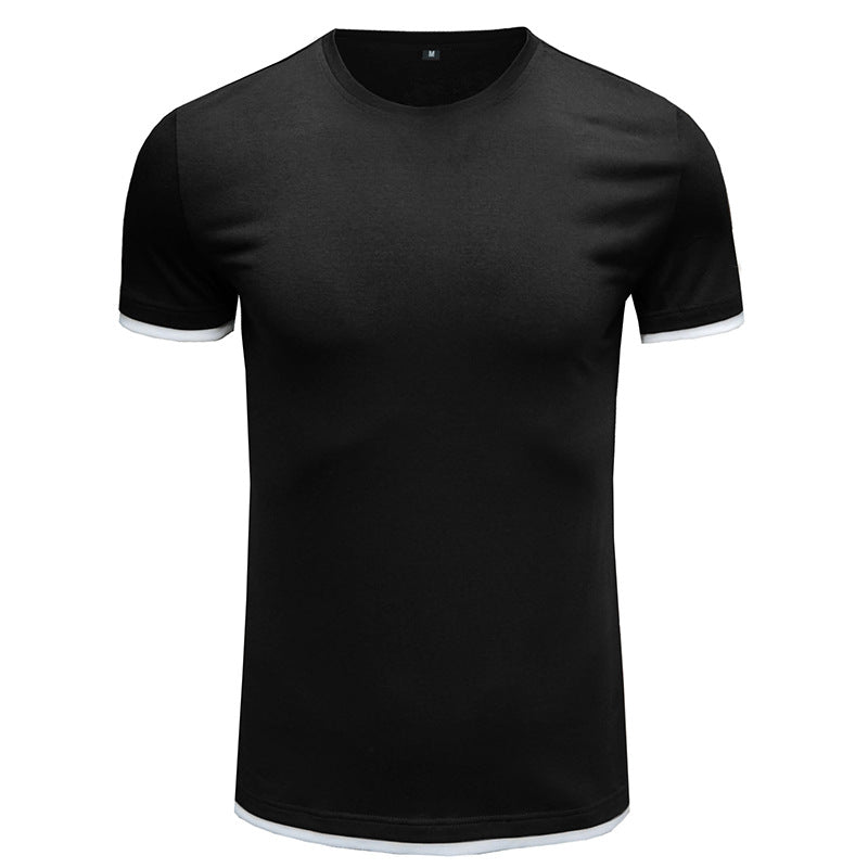 Herren Basic T-Shirt mit kontrastierenden Ärmeln Aliams
