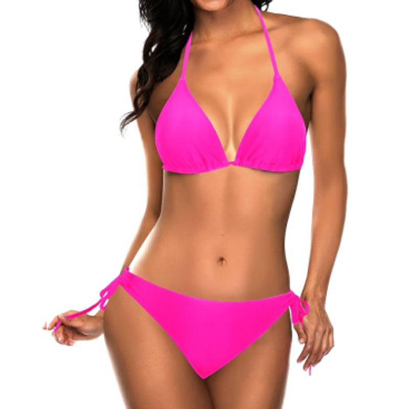 Damen Triangel-Bikini-Set mit Verstellbaren Trägern und Minimalistischem Design Aliams