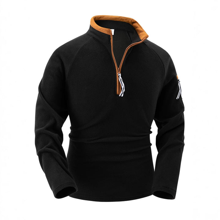Herren Fleece-Pullover mit hohem Kragen und Reißverschluss Aliams