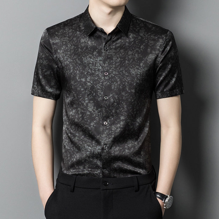 Herren Kurzarmhemd mit edlem Floral-Design und atmungsaktiven Eigenschaften Aliams