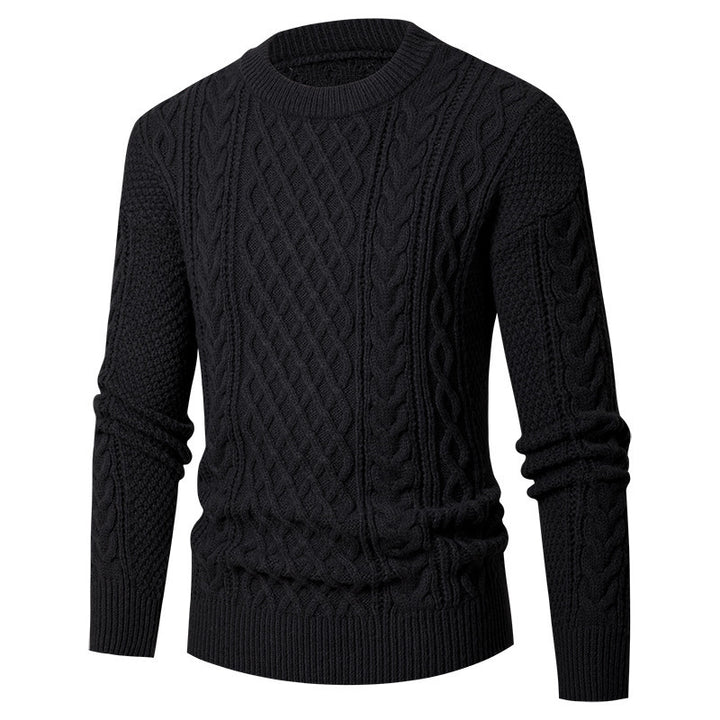 Herren Grobstrickpullover mit modischem Zopfmuster Aliams